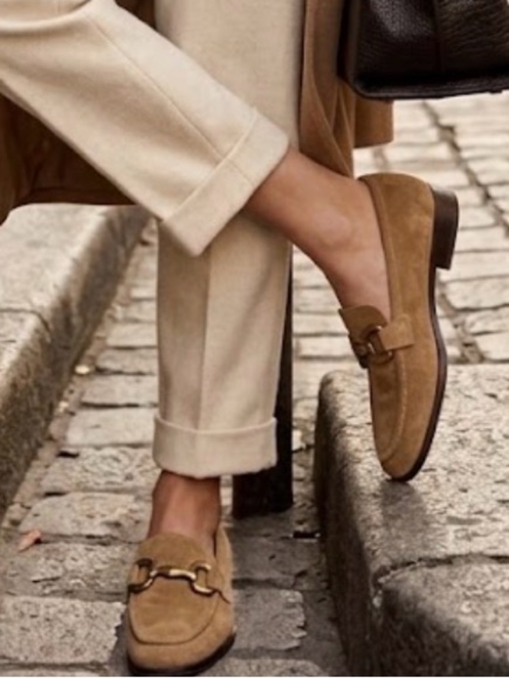 Suede Bit Loafers in Tan for Women
